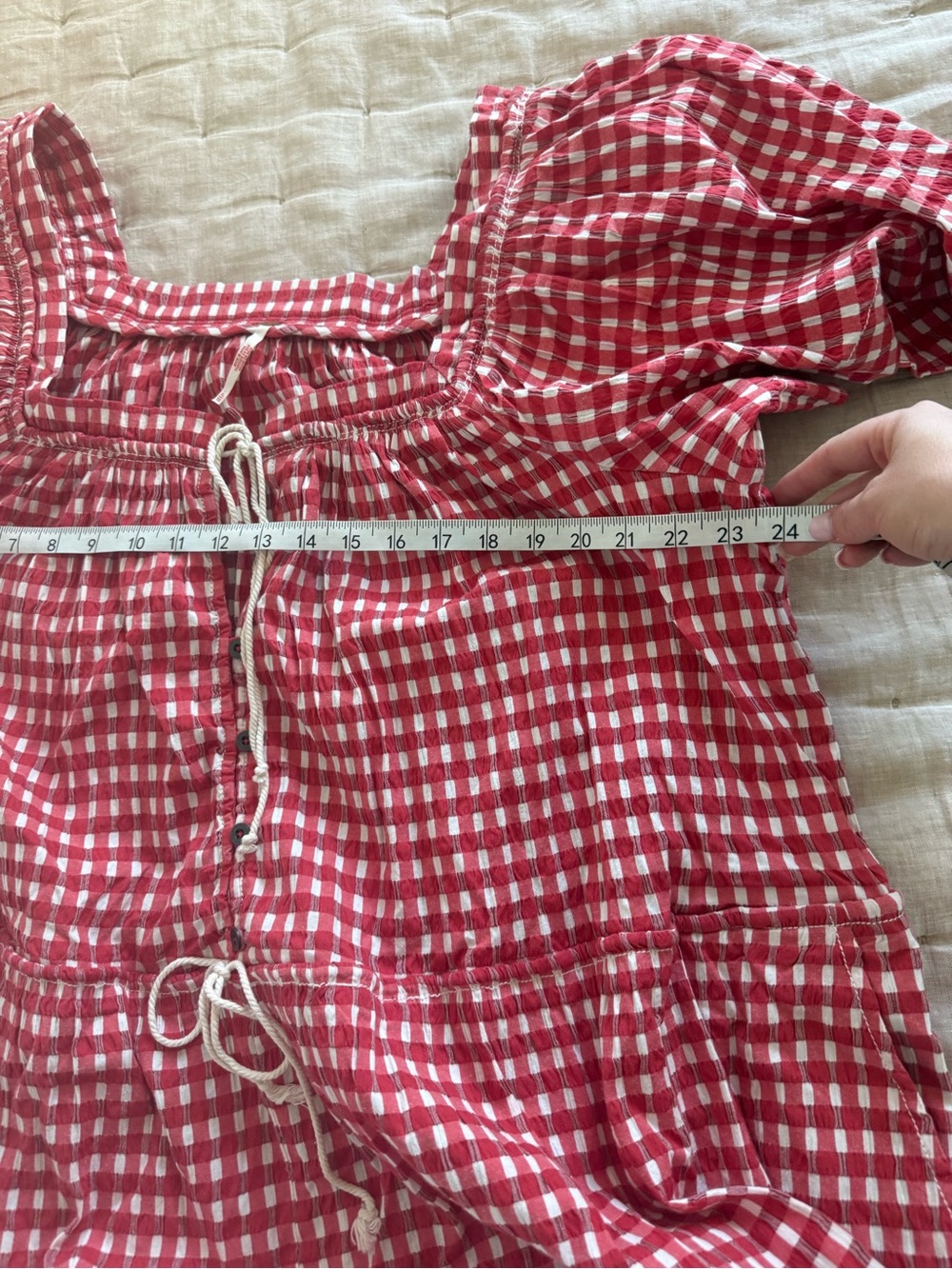 Free People Red Gingham Short Jumpsuit Romper - Picture 15 of 15